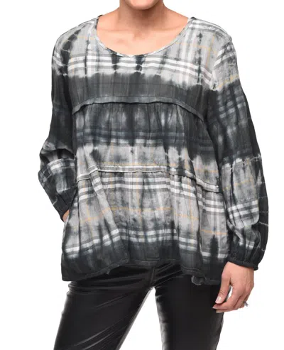 Tulip Clothing Noelle Top In Helensburg Flannel In Gray