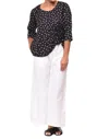 Tulip Clothing Olga Top In Black/white Seersucker Dot