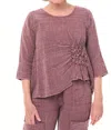 Tulip Clothing Olga Top In Maroon In Multi