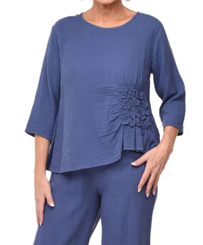 Tulip Clothing Olga Top In Steel Blue