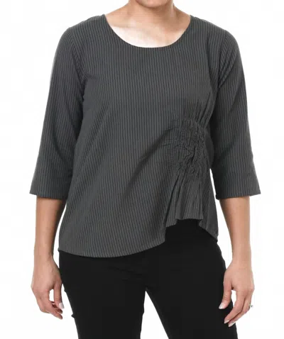 Tulip Clothing Olga Top In Windsor Stripe In Gray