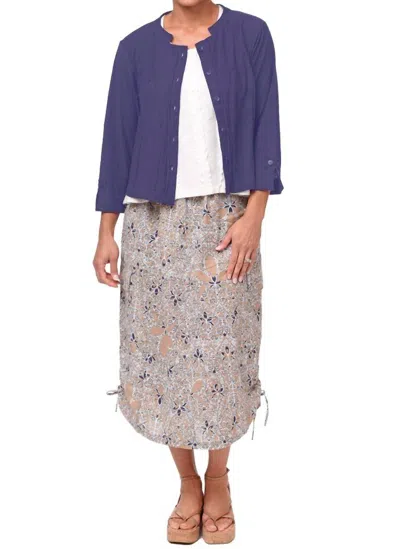 Tulip Clothing Ollie Cardigan Top In Navy In Multi