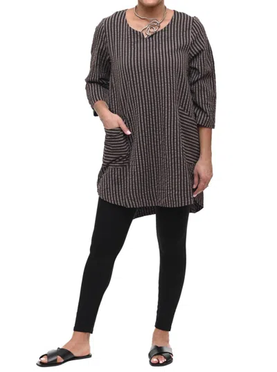 Tulip Clothing Paloma Tunic In Wallace Stripe In Grey