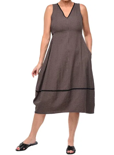 Tulip Clothing Patton Dress In Little Thompson Check In Brown