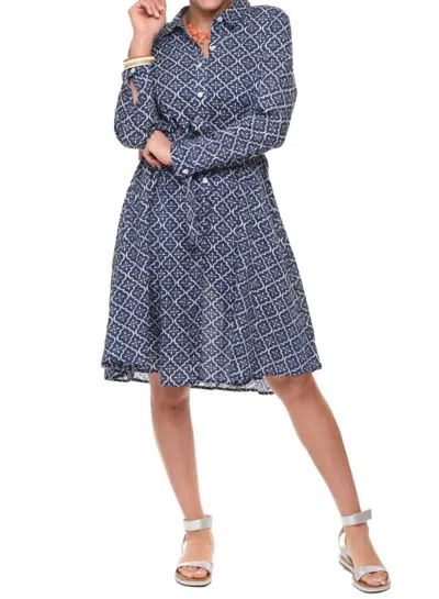 Tulip Clothing Perrin Dress In Tile In Blue