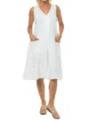 Tulip Clothing Poppie Dress In Aqua Leaf In White