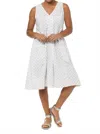Tulip Clothing Poppie Dress In Green Eternity In White