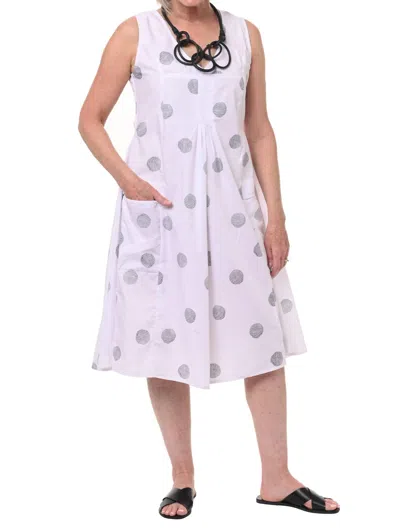 Tulip Clothing Poppie Dress In White Thumbprint In Pink