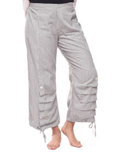 Tulip Clothing Scooter Button Pant In Ticking Stripe In Multi