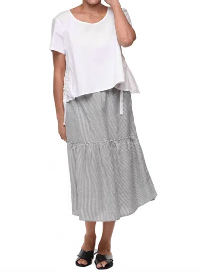 Tulip Clothing Sheldon Skirt In Ticking In Multi