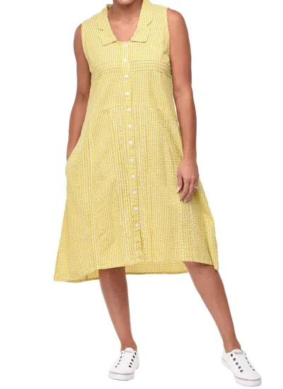 Tulip Clothing Sicily Dress In Goldfish Check In Yellow