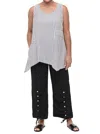 Tulip Clothing Siesta Tunic Top In Murphy Seersucker Stripe In Gray