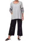 Tulip Clothing Sonya Top In Ticking In Multi