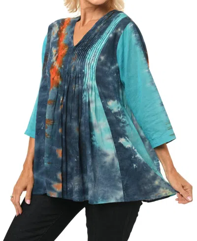 Tulip Clothing Sunseeker Top In Capri Tie Dye In Green