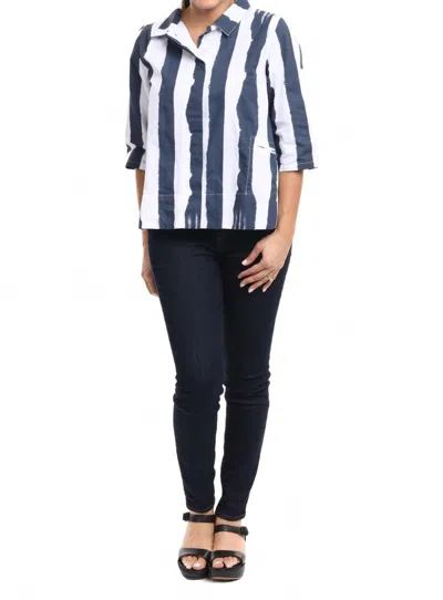 Tulip Clothing Whitney Top In Wavy Stripe In Multi