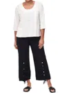 Tulip Clothing Willis Pullover Top In White Check