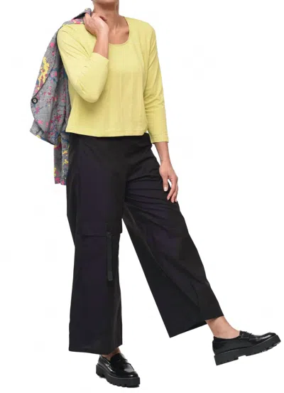 Tulip Clothing Wren Three-quarter Sleeve Top In Lime In Yellow