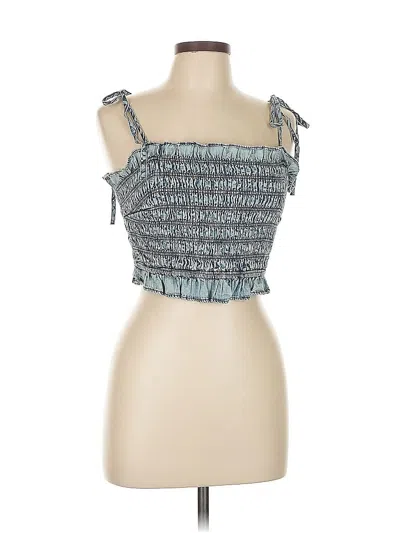 Pre-owned Tulip Tank Top Blue Strapless Neckline Tops