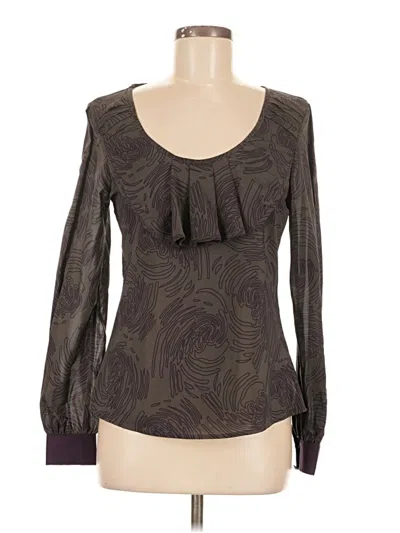 Pre-owned Tulle Long Sleeve Blouse In Brown