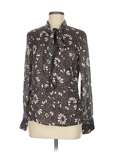 Pre-owned Tulle Long Sleeve Blouse In Green