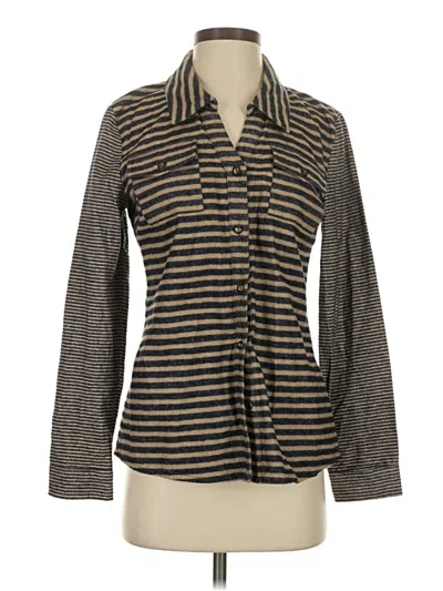 Pre-owned Tulle Long Sleeve Blouse In Tan