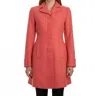 Tulle Single-breasted Button-down Walker Coat In Rosette In Red