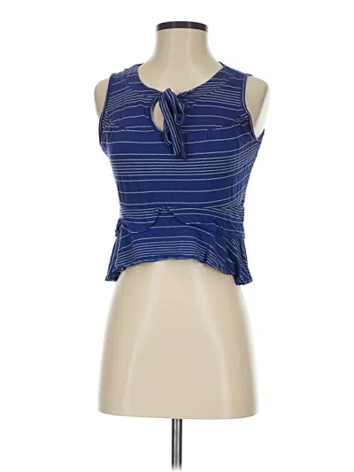 Pre-owned Tulle Sleeveless Blouse In Blue