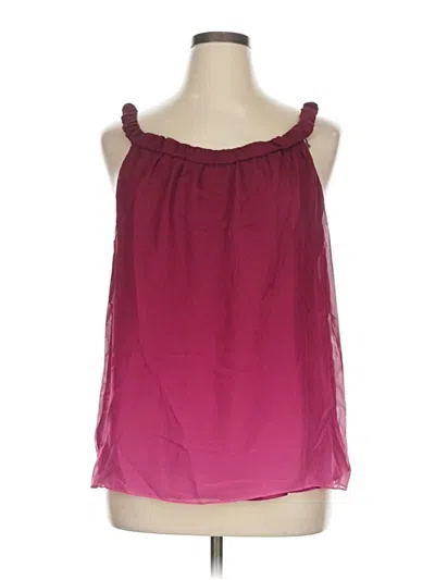 Pre-owned Tulle Sleeveless Blouse In Burgundy