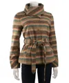 Tulle Women's Fold Over Funnel Collar Coat In Brown In Brown