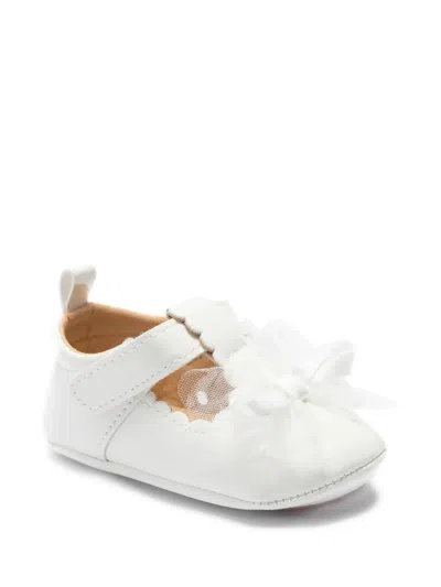 Tulleen Amaris Bow Baby Shoes In White