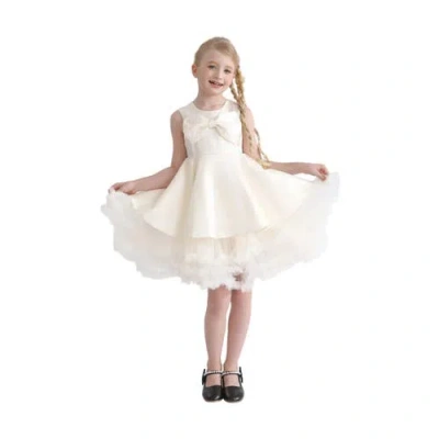 Tulleen Kids' Anastasia Bow-detail Tulle Dress In Neutral