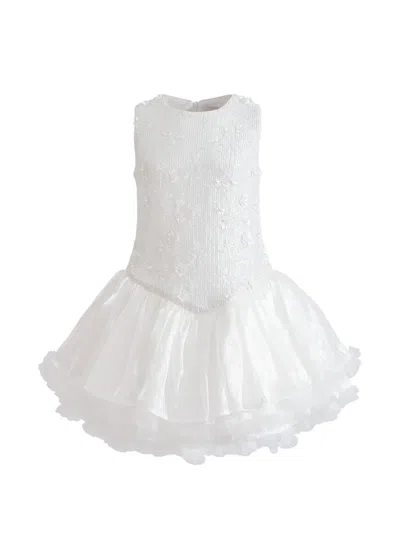 Tulleen Kids' Arabella Tulle Dress In White