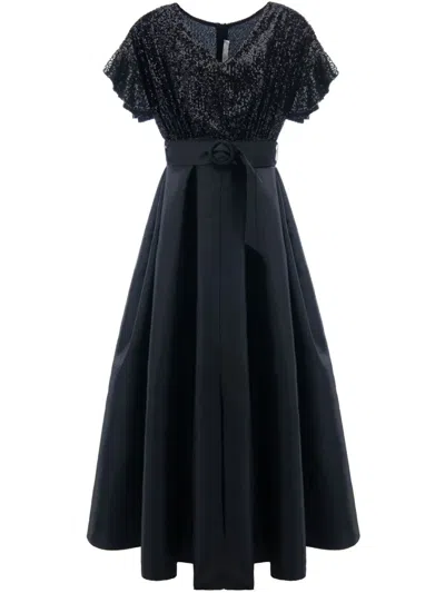 Tulleen Arcola Sequinned Gown In Black