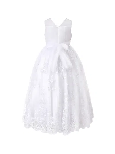Tulleen Kids' Auresta Lace Sleeveless Dress In White