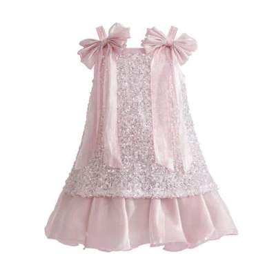 Tulleen Kids' Aurielle Bow-detail Dress In Pink