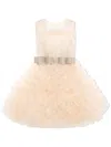 Tulleen Azalea Ruffled Tulle Dress In Neutrals