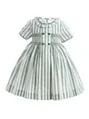 Tulleen Button-up Stripe Dress In Green