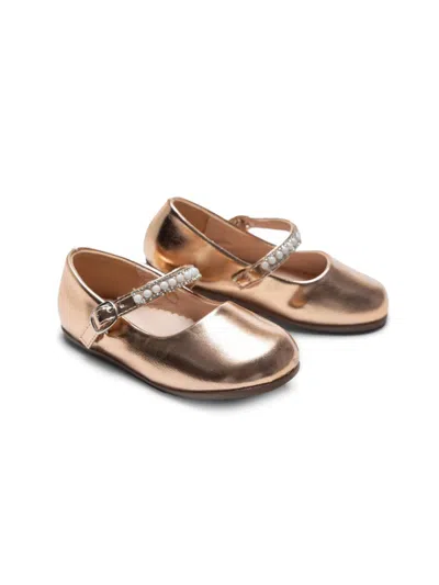 Tulleen Baby Girl's Margot Pearl Band Flats In Gold