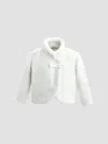 Tulleen Plush Asymmetrical Bow Coat In White