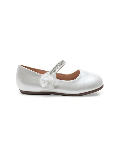 Tulleen Baby Girl's Primrose Rhinestone Flats In White