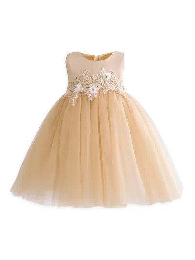 Tulleen Babies' Ribbon-bloom Gown In Neutral