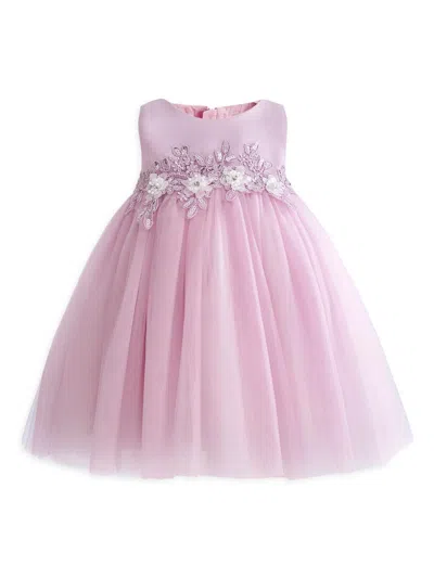 Tulleen Babies' Ribbon-bloom Gown In Purple