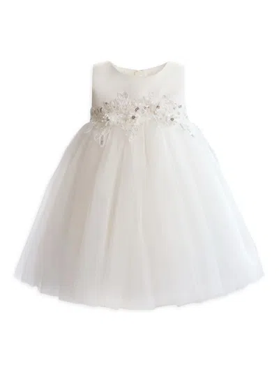 Tulleen Babies' Ribbon-bloom Gown In White