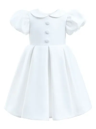 Tulleen Kids' Barrymore Teacup Buttoned Dress In White