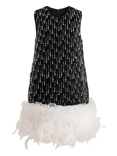 Tulleen Kids' Beaded-embellishment Dress In Black