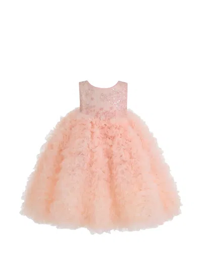 Tulleen Kids' Beatrice Ruffled Tulle Dress In Pink