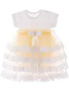 Tulleen Bella Ruffled Tulle Dress In Neutrals