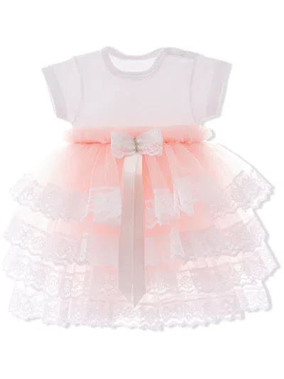 Tulleen Babies' Bella Ruffled Tulle Dress In Pink