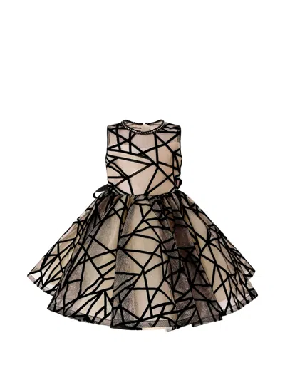 Tulleen Kids' Belvedra Pearl-trim Ribbon Dress In Black