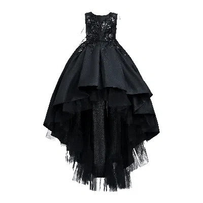 Tulleen Kids'  Black Accented Tea Styled Salem Dress